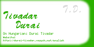 tivadar durai business card